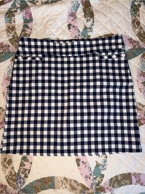 Kim Rodger’s Navy and White Gingham Skort